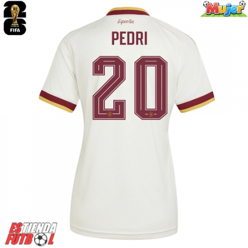 España Pedri Gonzalez #20 Segunda Equipación Mujer Mundial 2026 Manga Corta